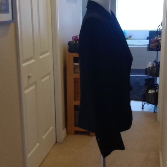 Vintage Basler black jacket with built in velvet vest size US 6 - Picture 3 of 9